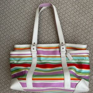 Coach multi-colored tote
